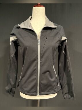 Alpine Black Utility Zip Jacket with Gray Trim